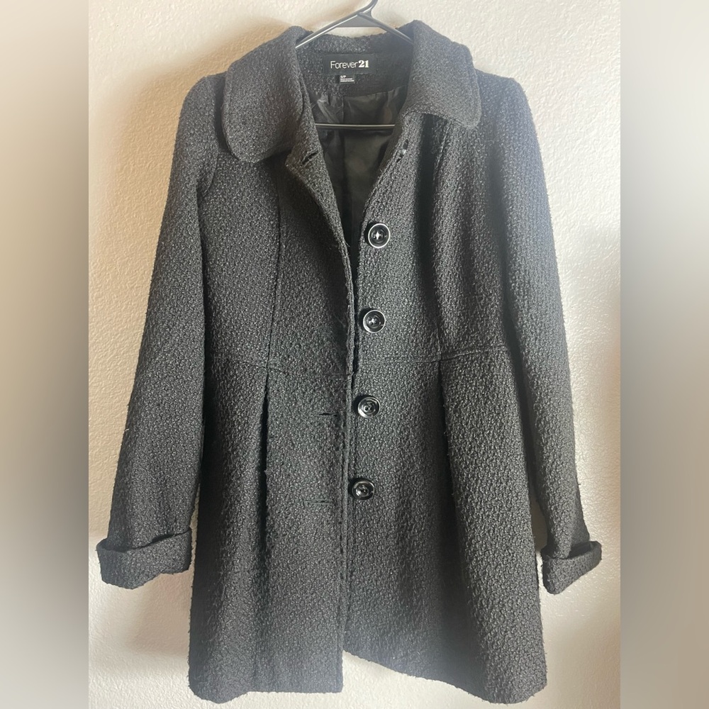Forever 21 Charcoal Textured Coat